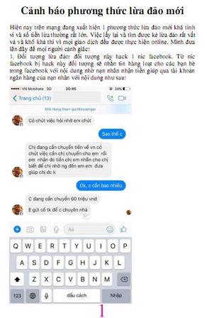 Chiêu lừa mới: Hacker tài khoản Facebook, nhờ nhận tiền qua tài khoản để lừa đảo ảnh 1